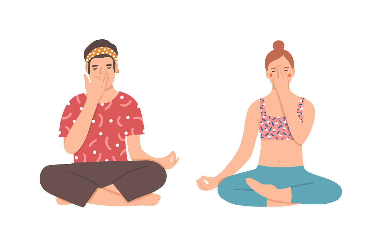 People do pranayama breath practise, a Healthcare Illustration by Good Studio (Photo 2 of 7)