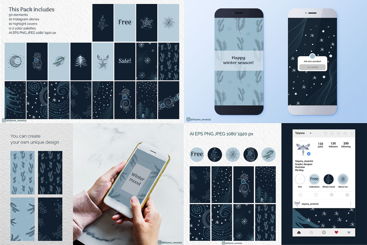 Winter graphic Bundle 70% OFF 4 in 1, a Seasonal Illustration by Tatyana_Zenartist (Photo 6 of 13)
