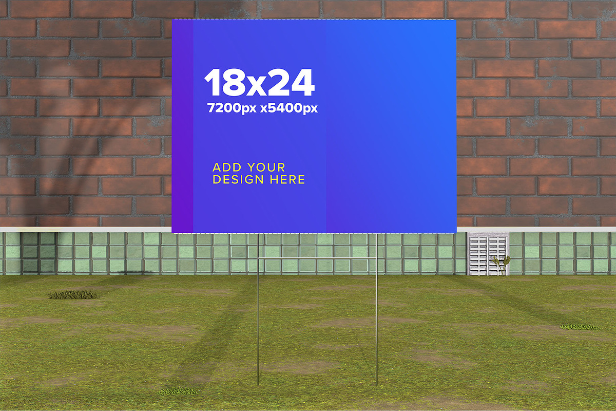 Corrugated Yard Sign Mockup