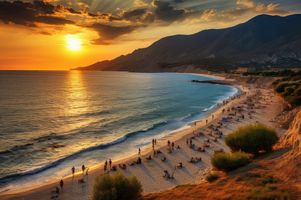 Sunset on the beach in Calpe, Alican, a Photo by Iftikhar Alam