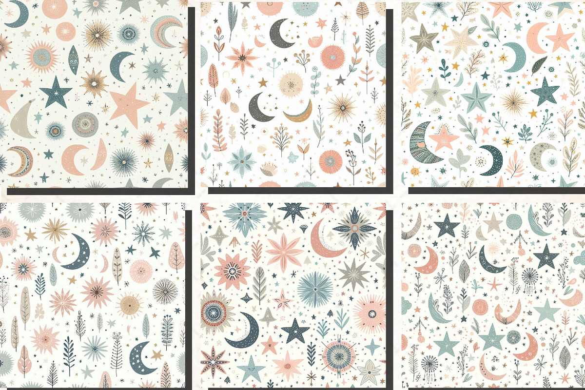 Whimsical Pastel Stars and Moons, an Illustration by DreamCafeArt (Photo 4 of 5)
