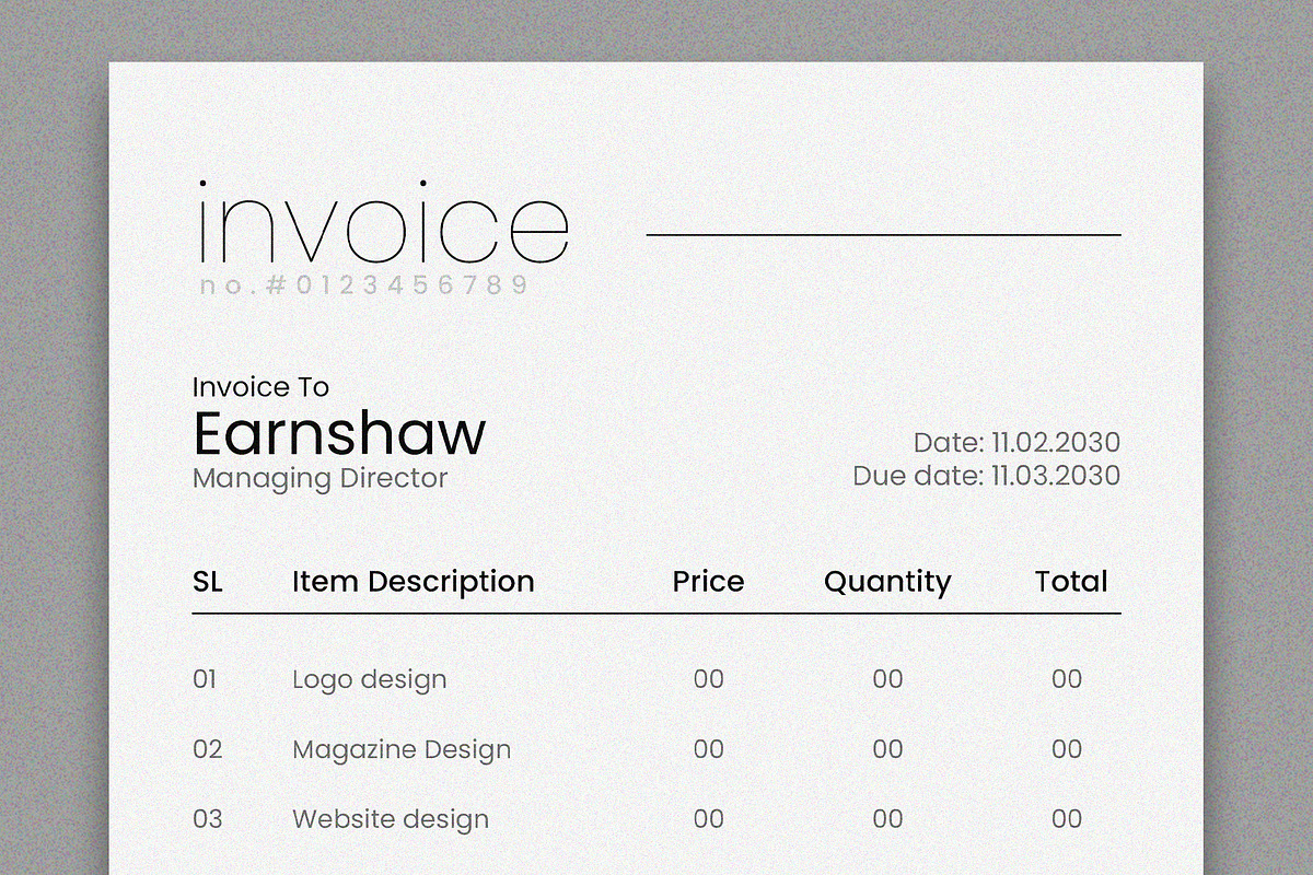 Invoice Design Template, a Stationery Template by ClickPaint_Studio (Photo 2 of 4)