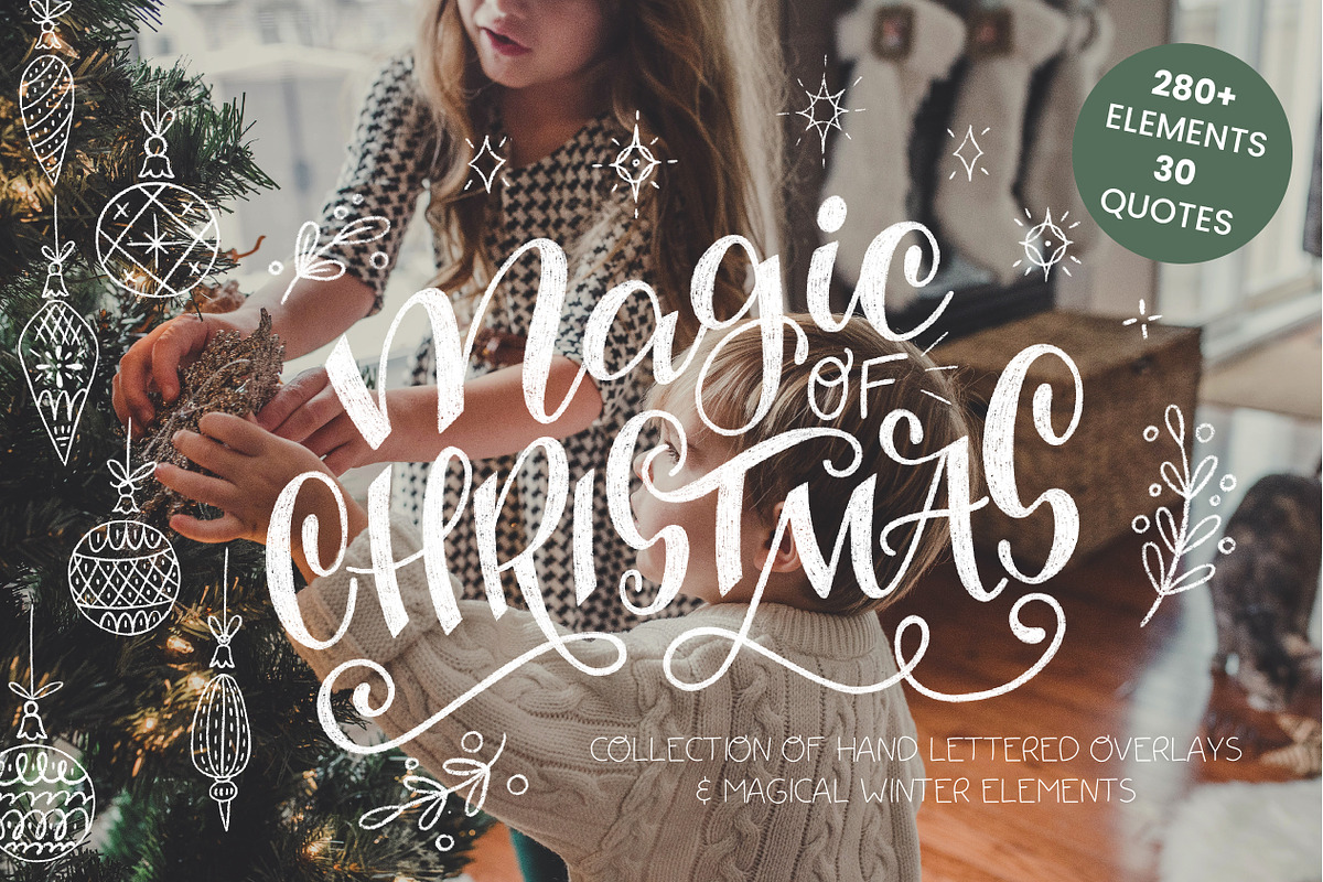 Magic Of Christmas lettering overlay, a Seasonal Illustration by Sketchetarian (Photo 1 of 9)