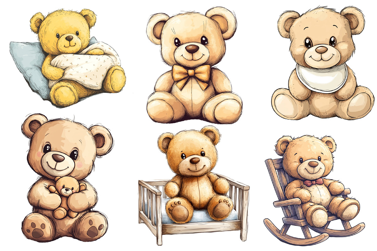 Baby Teddy Bear Clipart, an Illustration by Designworld (Photo 4 of 5)