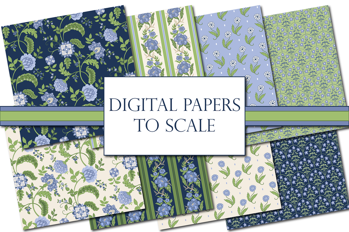 Blue and Green Boho Indian Patterns, a Pattern Graphic by RachelStudio (Photo 7 of 10)