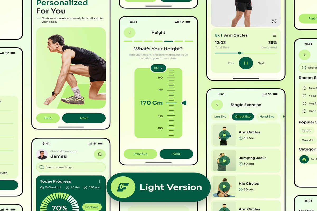 Fitness App UI Kit, an UI Kit Template by Creative Perspective (Photo 2 of 6)