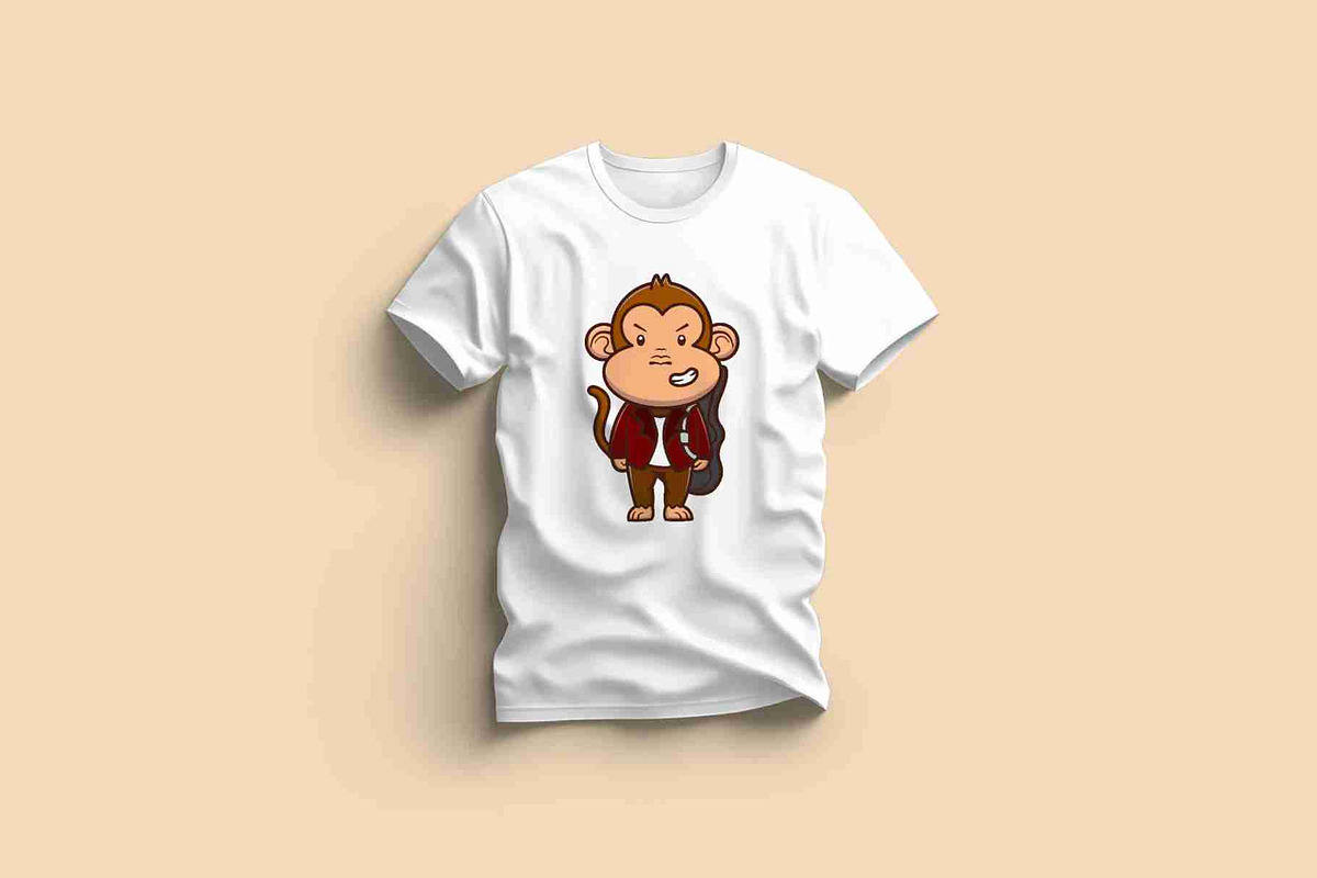 Cute Monkey Suite Carrying Guitar, an Animal Illustration by Artstorystudio (Photo 1 of 3)