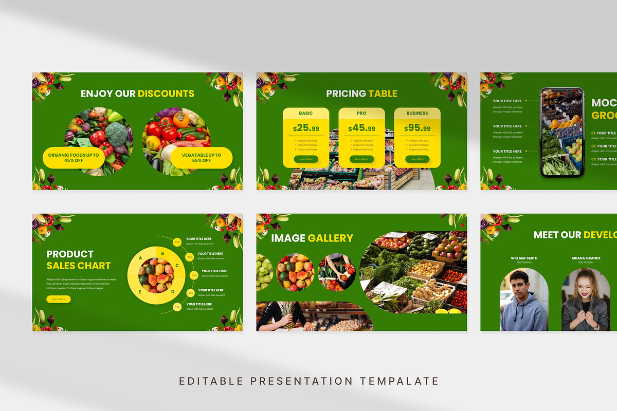 Decorative Grocery Shop PowerPoint, a Presentation Template by Digitcase x Wealthwells (Photo 2 of 4)