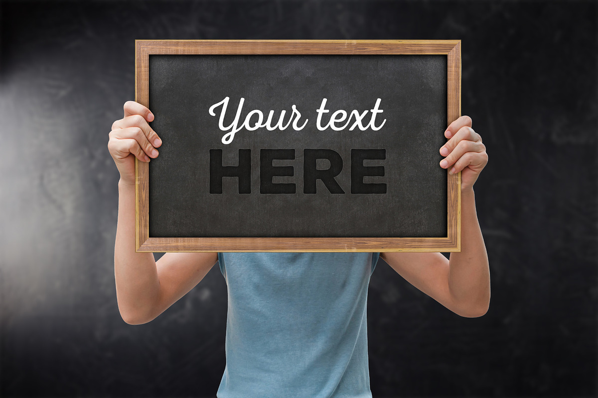 School Chalkboard Mockup #2, a Pens & Pencil Mockup by relineo.mock-ups