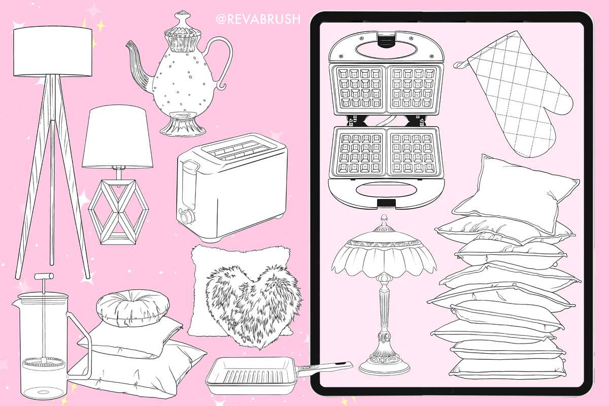 Procreate Interior Home brushes, a Brush Add-On by Revabrush (Photo 6 of 8)