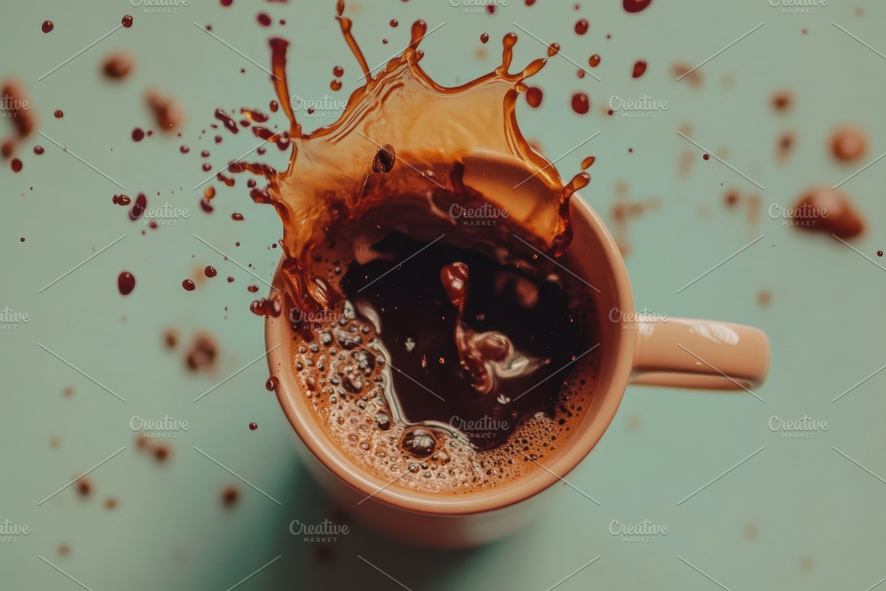 Pouring hot coffee creates a splash, a Photo by Iftikhar Alam