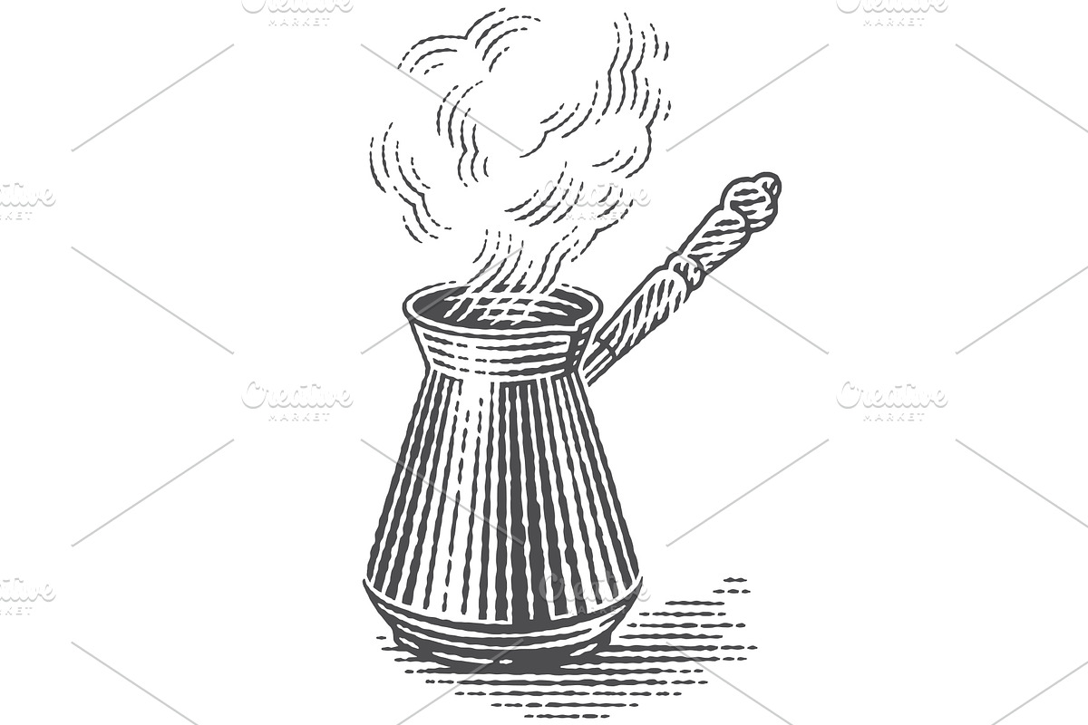 Coffee set engravings, a Decorative Illustration by Irina Trusova (Photo 2 of 3)