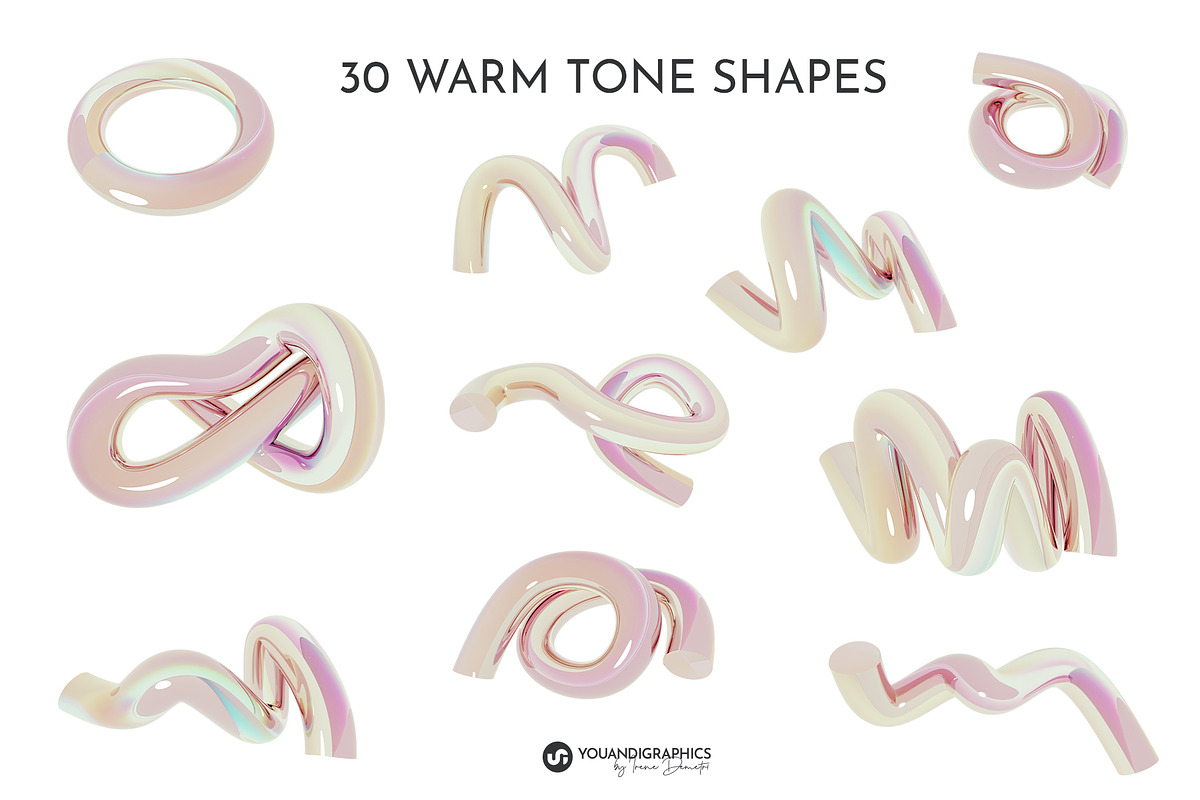 Glossy Abstract 3D Rendered Shapes, a Background Graphic by Youandigraphics (Photo 11 of 13)