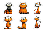 Quirky Cats Sublimation Clipart, an Illustration by Dream Creation (Thumbnail 6 of 7)