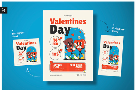 Valentines Day Flyer Groovy, a Flyer Template by Neermana