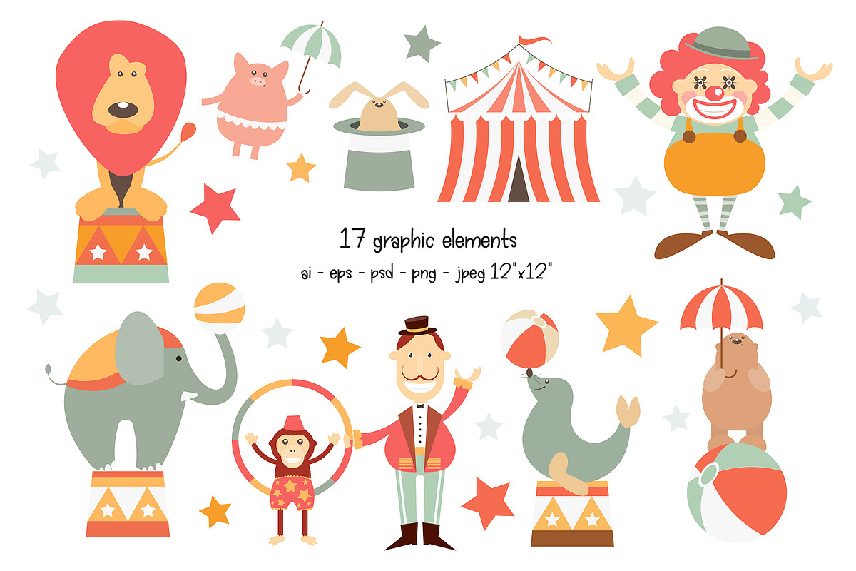 Jolly Circus - Kids Collection, an Animal Illustration by ELFIVETROV DESIGN (Photo 5 of 7)