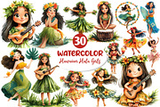 Hawaiian Hula Girls Clipart PNG, an Illustration by Dream Creation (Thumbnail 1 of 3)