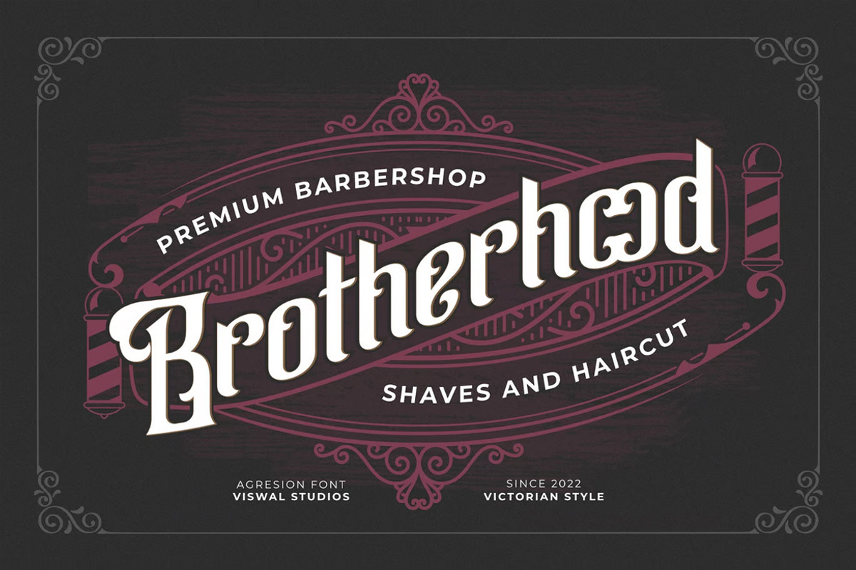 Agresion - Vintage Font, a Blackletter Font by Viswal Studio (Photo 4 of 6)