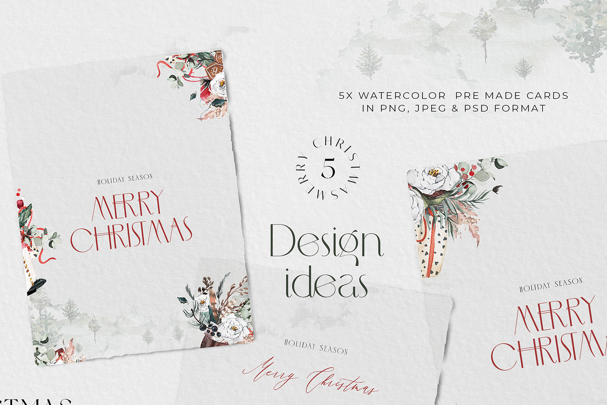 Christmas Watercolor Animals Clipart, an Animal Illustration by WalaPalette (Photo 10 of 11)