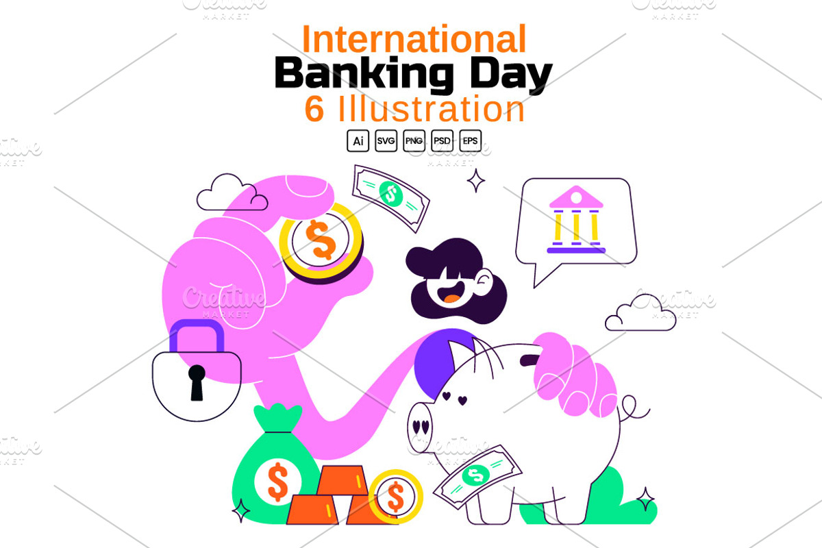 6 International Banking Day, a Finance Illustration by denayunebgt (Photo 1 of 3)