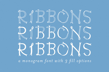 Ribbons Monogram Font, a Handwritten Font by Design by Laney
