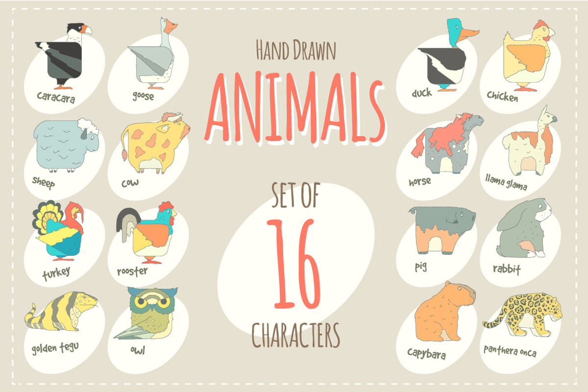 Flat design vector animals icon set, an Illustration by Andrew Bzh.