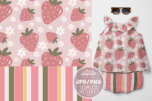 Strawberry Summer Seamless Patterns