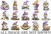 Whimsical Summer Gnome Clipart PNG, an Illustration by Canvas Craft (Thumbnail 3 of 7)