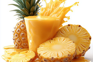Refreshing Pineapple Juice Splash Tr, a Food & Drink Photo by Pixeness Studio