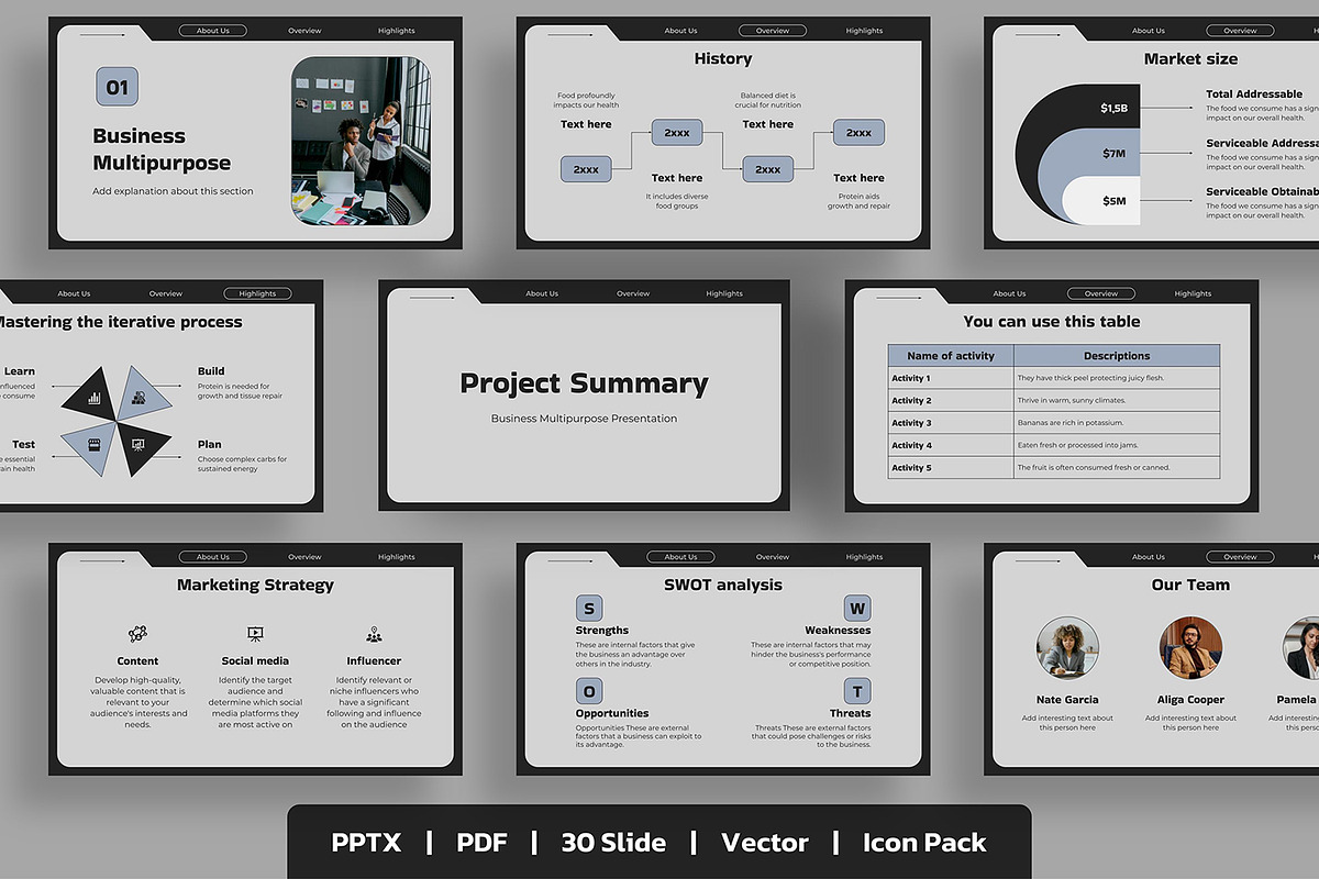 Project Summary Google Slides, a Presentation Template by BumbleGraph Studio (Photo 1 of 3)