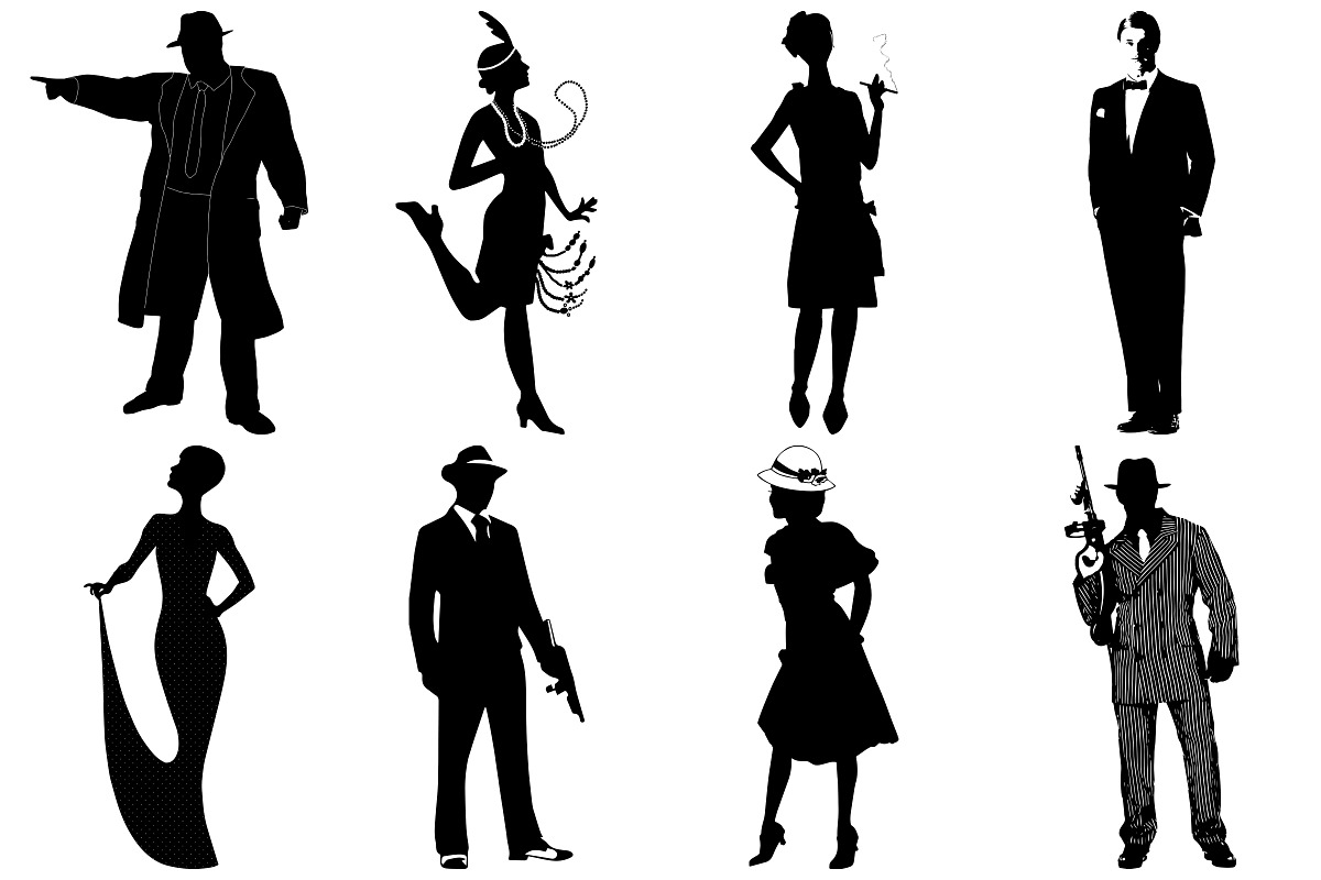 Gatsby Flappers/Mobsters AI EPS PNG, a Person Illustration by FrankiesDaughtersDesign (Photo 3 of 6)
