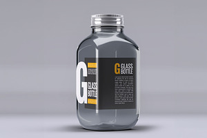 Square Glass Bottle Mock-Up, a Product Mockup by Xtrahive