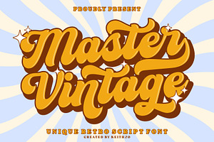 Master Vintage - Retro Script Font, a Script Font by Keithzo