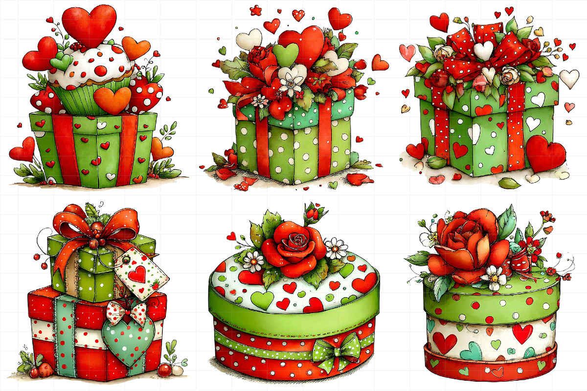 Valentine Gift Box Clipart, an Illustration by Daily.Designs (Photo 4 of 8)