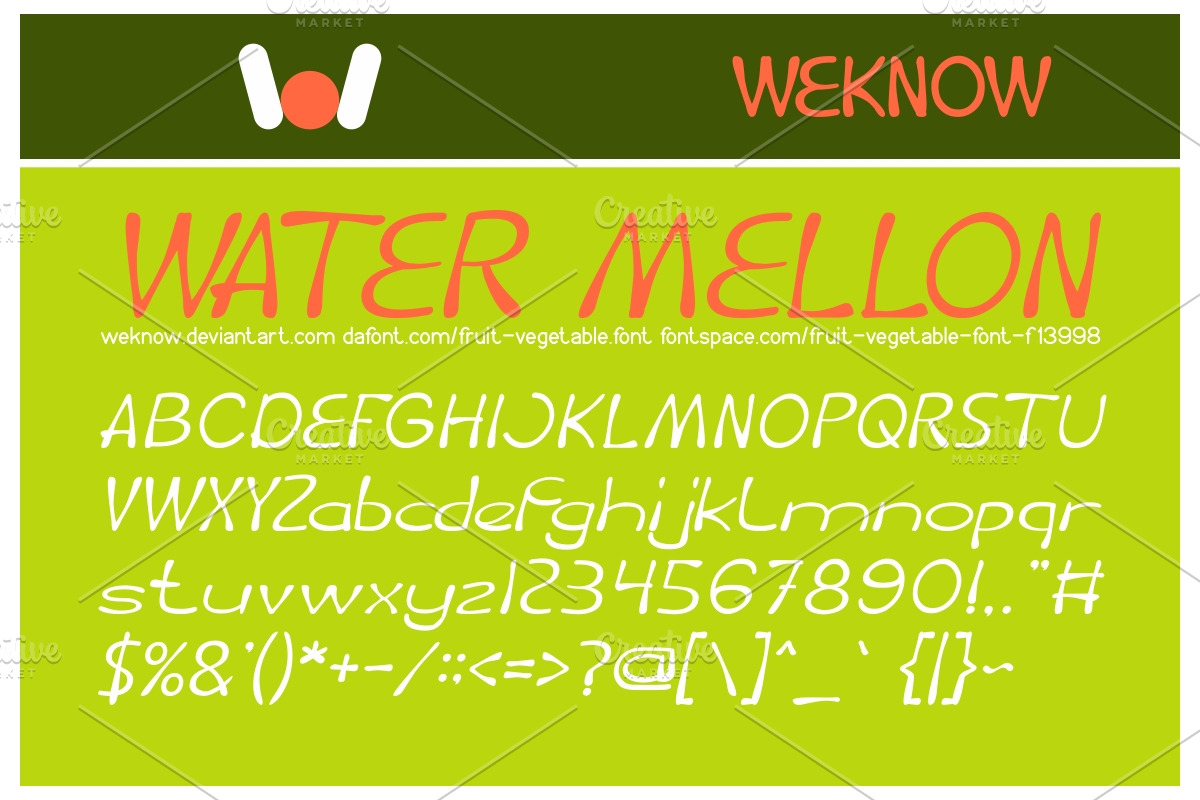 fruit vegetable font preview 3