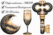 Black and Gold New Year Clipart, an Illustration by Libby Wishes (Thumbnail 7 of 7)