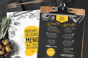 FREE! Trifold Food Menu Brochure