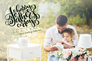 Father's day lettering overlays
