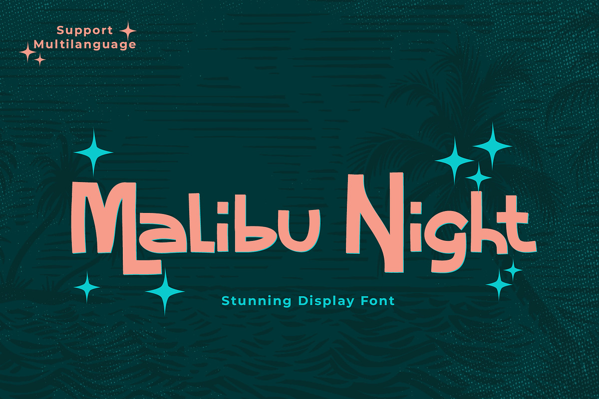 Malibu Night Stunning Display Font, a Symbol Font by Dawnside Graphic (Photo 1 of 5)