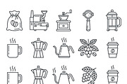 Bundles Set Coffee Roastery Icons, an Outline Icon by adenpinkstore (Thumbnail 3 of 12)
