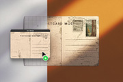 Vintage Postcard with Postage Stamps, an Advertising Mockup by Custom Scene (Thumbnail 7 of 11)