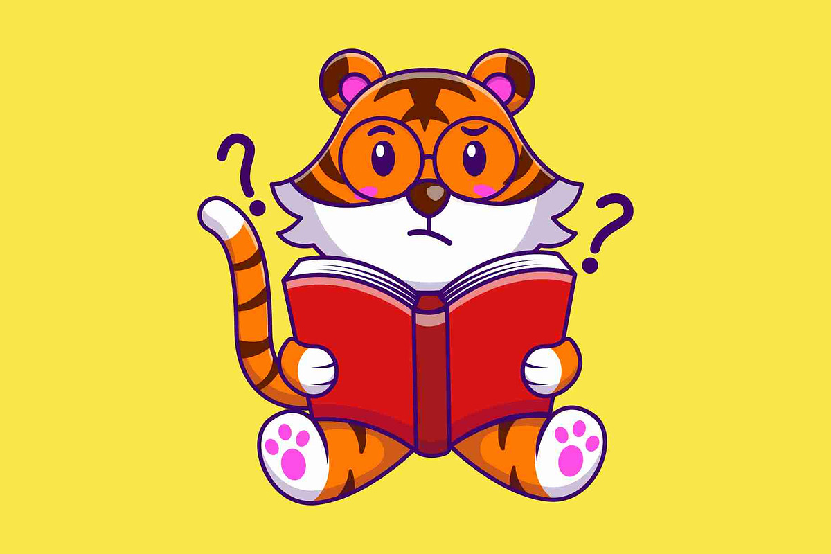 Cute Animal Reading Book Cartoon, an Education Illustration by Artstorystudio (Photo 2 of 7)