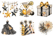 Watercolor New Year Clipart, an Illustration by Designworld (Thumbnail 3 of 4)