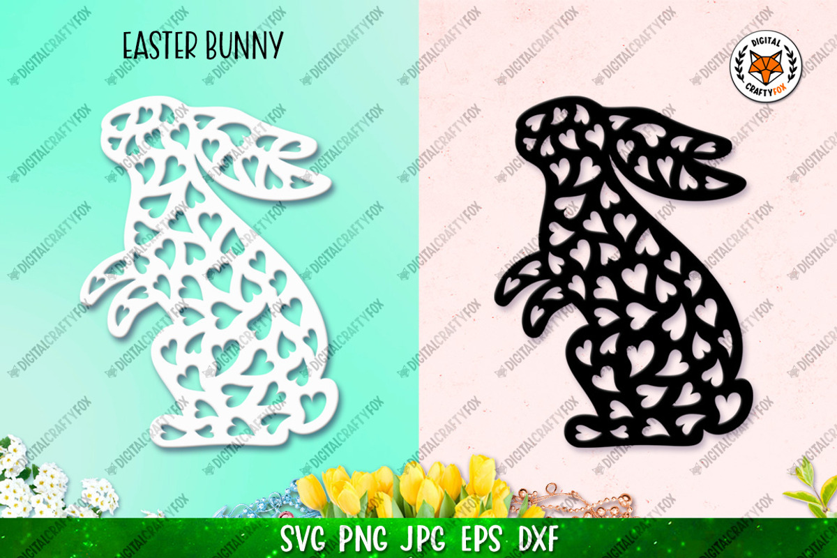 Easter Bunny Collection,Floral Bunny, an Animal Illustration by Digital_Craftyfox (Photo 8 of 20)