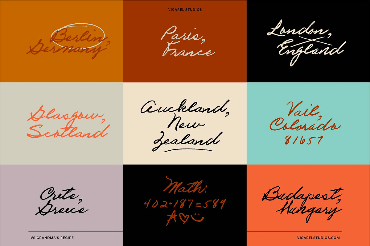 VS Grandma's Recipe Handwritten Font, a Script Font by Vicarel Studios (Photo 12 of 16)