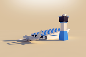 Cartoon Low Poly Airport