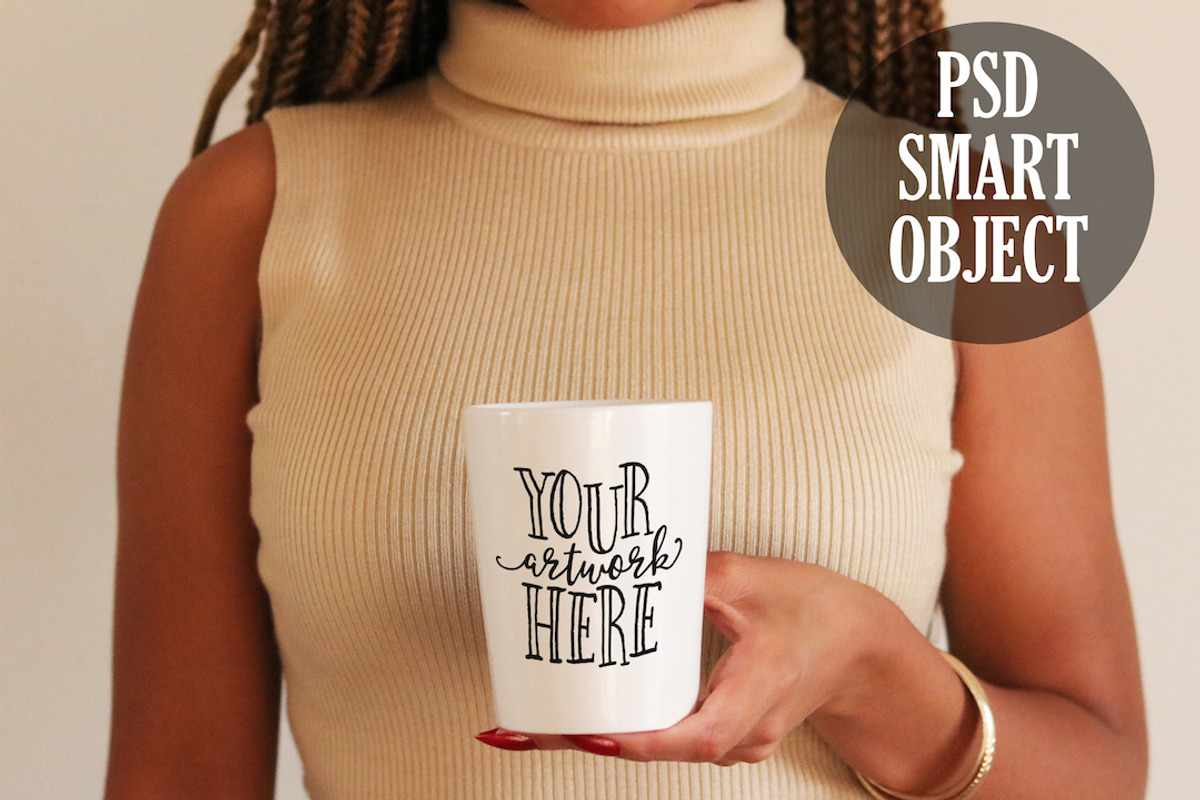 CHERRY NOIR Neutral Tones Mug Mockup, a Product Mockup by Cherry Noir Design