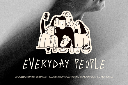 Everyday People: Hand-Drawn Line Art, a Person Illustration by Veyla