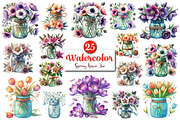 Watercolor Spring Flower Jar PNG, a Graphic by CitraGraphics (Thumbnail 1 of 4)
