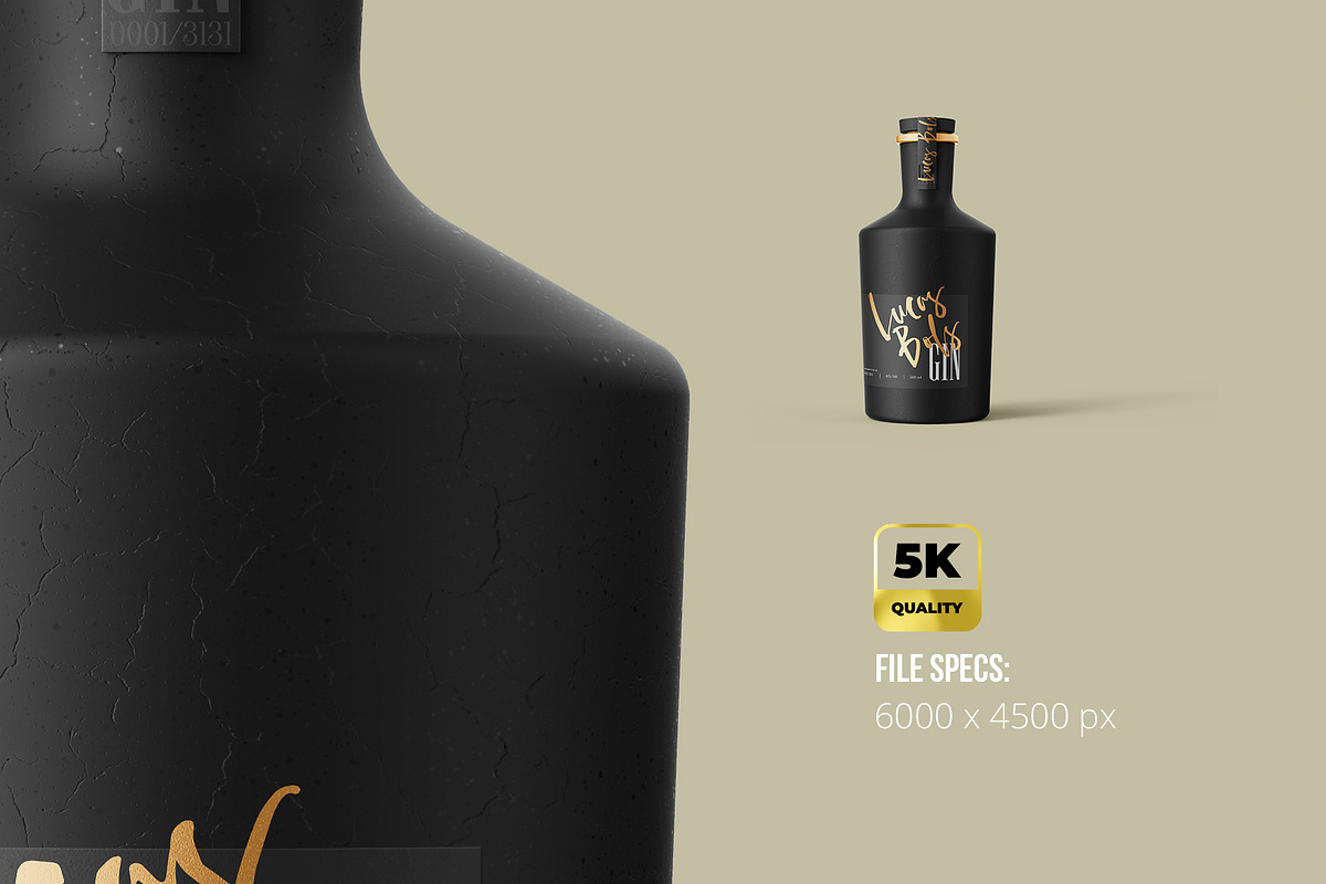 Gin Ceramic Bottle Mockup, a Product Mockup by easymock (Photo 2 of 11)